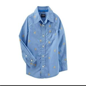 Boys Osh Kosh 100% Cotton Pizza Button Down Shirt